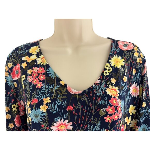 Modcloth‎ Floral Print Tie Sleeves Dress Size 2X 18 20 Plus Size Stretch Fall - Picture 2 of 7